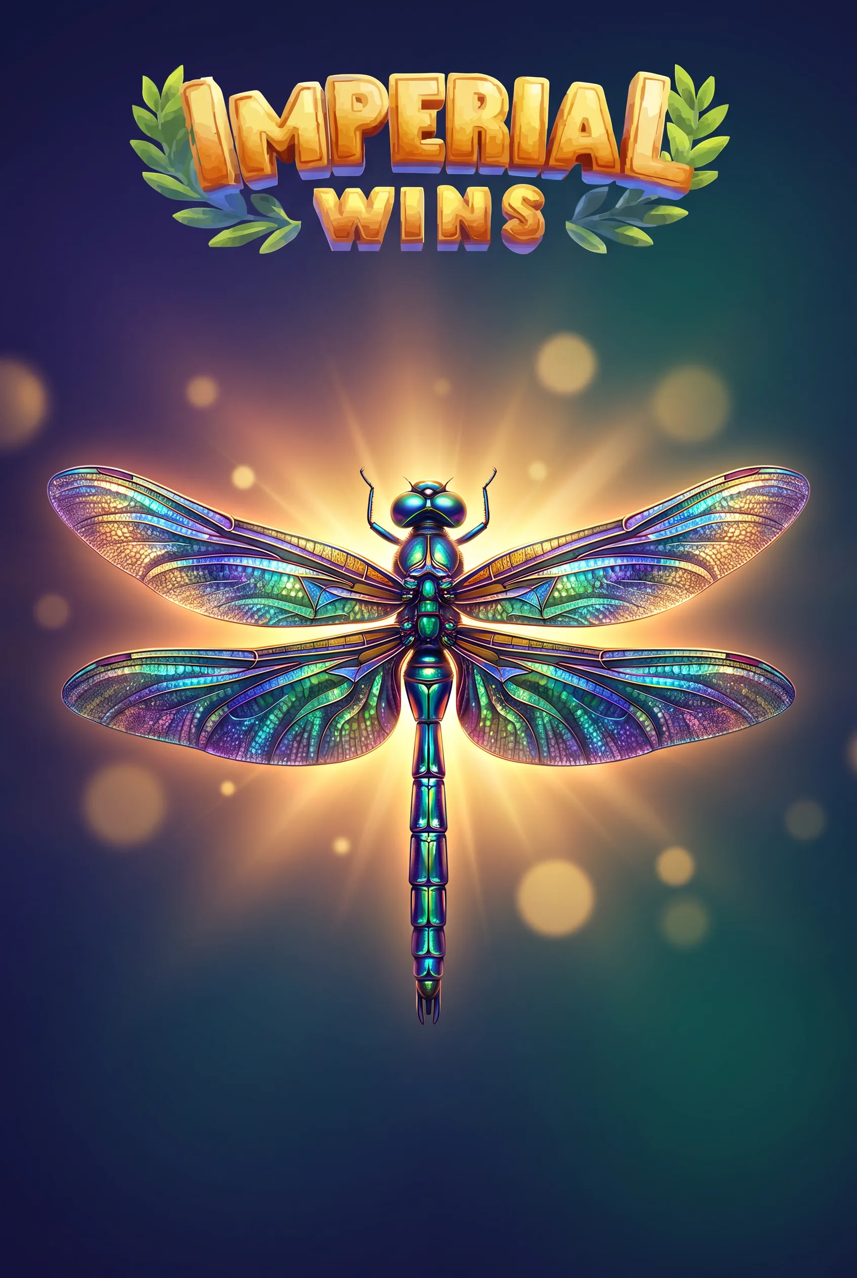 Imperial Wins welcome bonus illustration with an iridescent dragonfly
